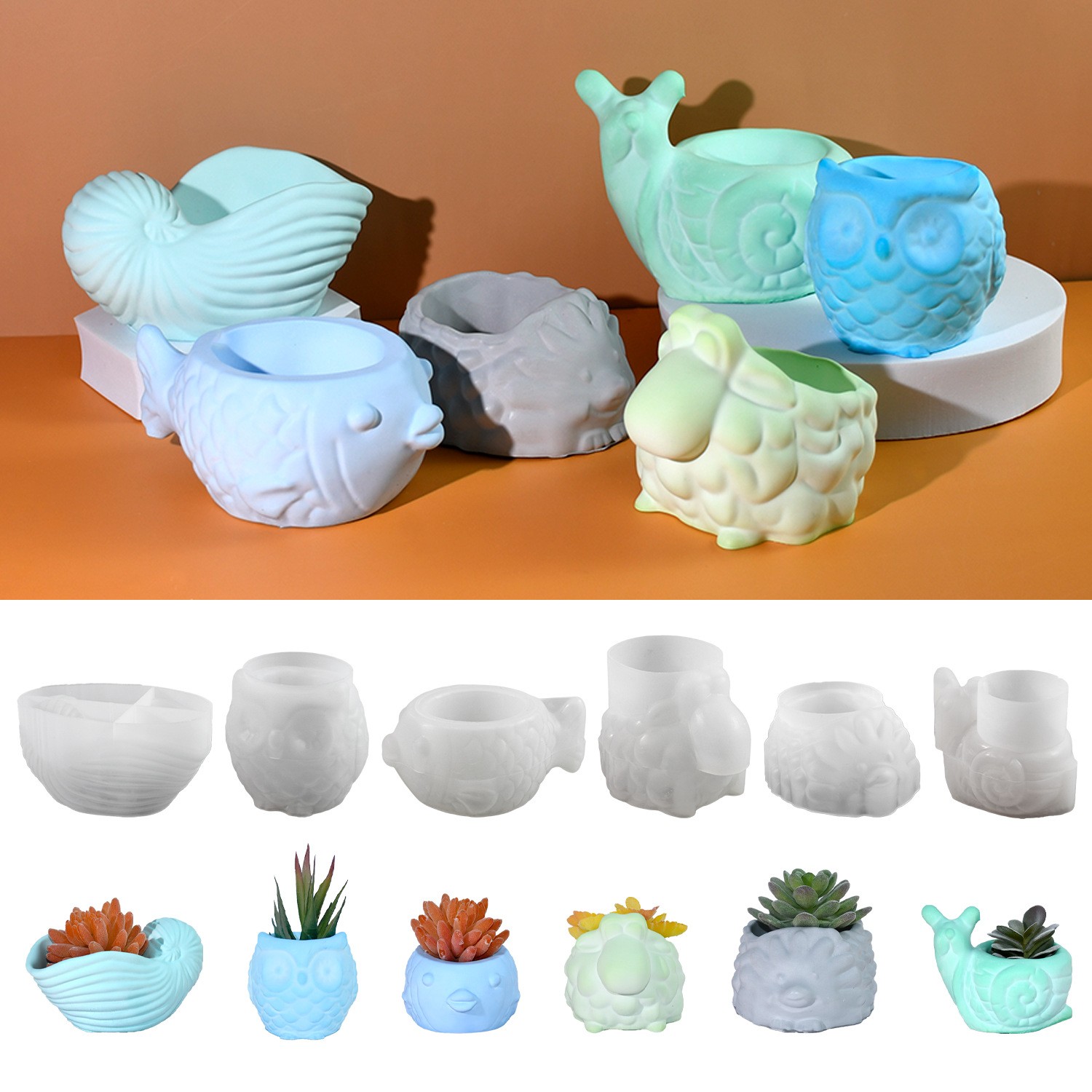 3D Animal Flower Pot Silicone  - Potsticker Mold 评论和价格