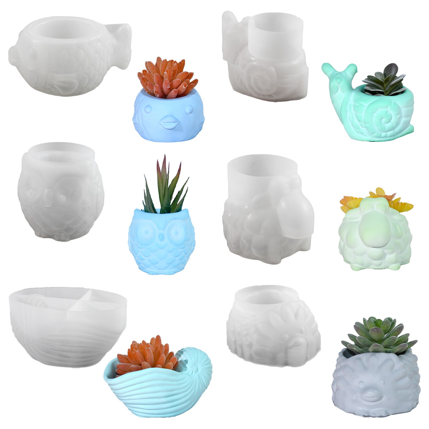3D Animal Flower Pot Silicone  - Potsticker Mold 评论和价格