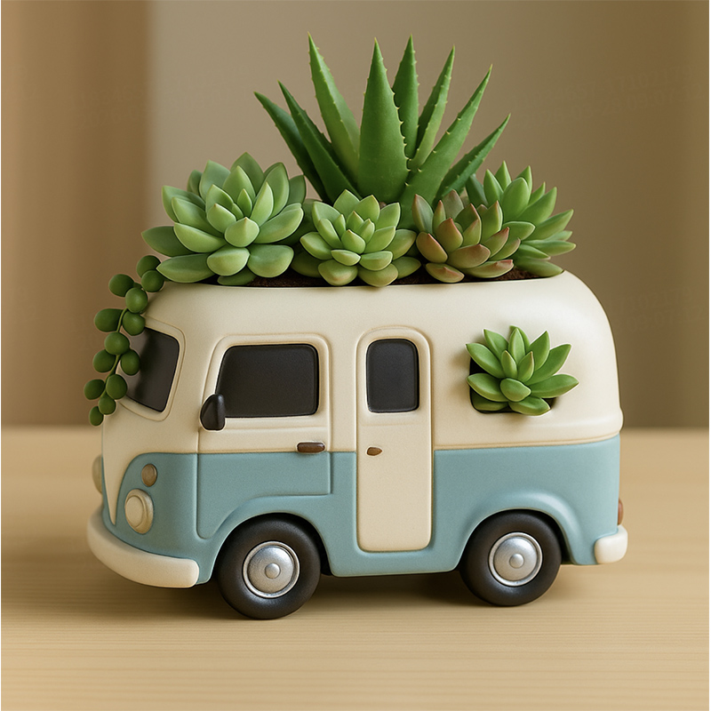 3D Vintage Bus Car Succulent P - Potsticker Mold 评论和价格