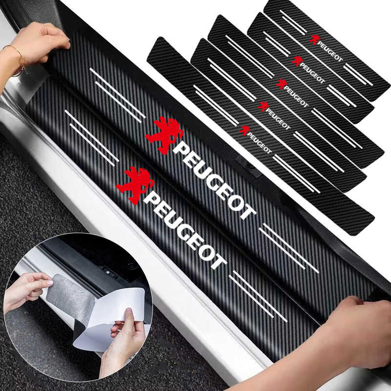 1/4/5Pcs Car Door Sill Scuff P - Crepe Pan Carbon 评论和价格